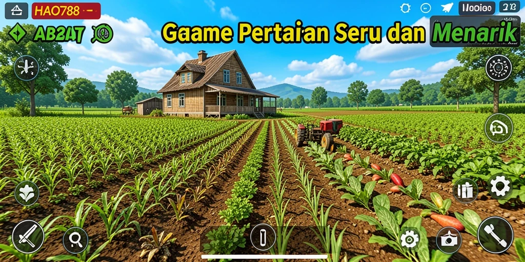 Screenshot gameplay HAO788 yang menunjukkan aktivitas bertani.