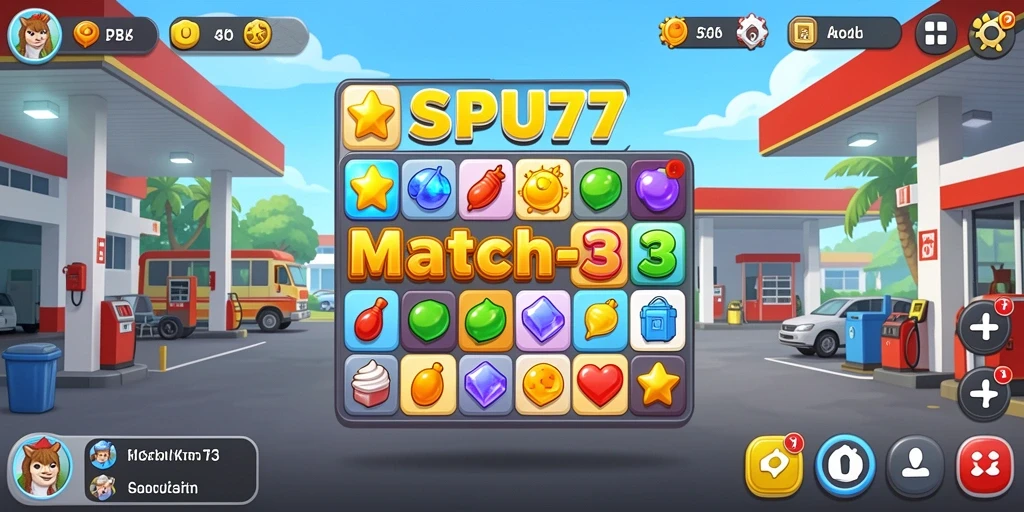 Tampilan gameplay menarik dari SPBU77 saat mencocokkan objek.